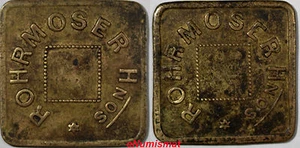 COSTA RICA LAS PAVAS  ROHRMOSER HNOS LTD COFFEE SQUARE TOKEN 29mm R-SJS 31 (402) - Picture 1 of 3
