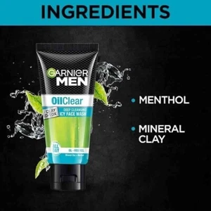 Garnier Men Oil Clear Clay D-Tox Deep Cleansing Icy Face Wash, 50gm) - Picture 1 of 6