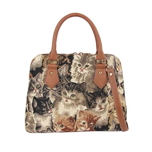 Signare Tapestry Hand Shoulder Crossbody Bag For Woman Cat Design - Picture 1 of 6