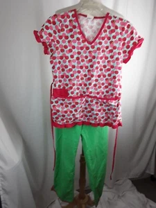 Lot of 2 Scrubs XS Top Barco Apples Pants Landau Green - Picture 1 of 4