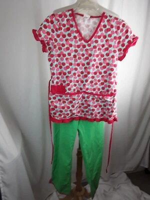 Lot of 2 Scrubs XS Top Barco Apples Pants Landau Green - Image 1 of 4