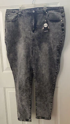 NWT BooHoo Blue Women’s Jeans Size 20 Acid Wash Jegging Black/Gray BB2 - Image 1 of 4
