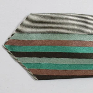 Corbata 100% nueva GENE MEYER NUEVA YORK gris como nueva verde seda fría 231094 - Imagen 1 de 3