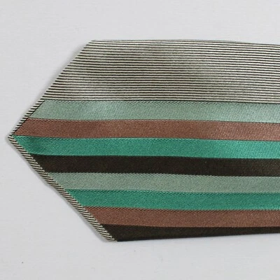 Corbata 100% nueva GENE MEYER NEW YORK gris menta verde seda fresca 231094 Foto 1 de 3