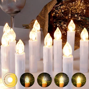 LED Weihnachtskerzen Kabellos Weihnachtsbeleuchtung Lichterkette Timer Baumkerze - Bild 1 von 15