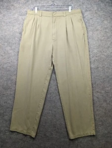 Tommy Bahama Pantalone Seta Uomo 36x31 Beige Pieghettato Anteriore Relax Comfort - Foto 1 di 18
