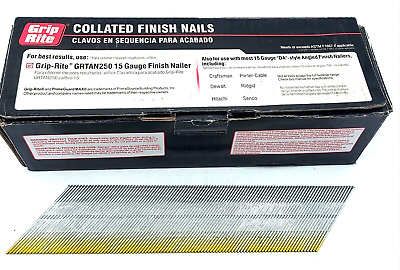 2-1/2  15 Ga  Grip-Rite  DA Style Angled Finish Nails Electrogalvanized 4000 Ct • 49.95$