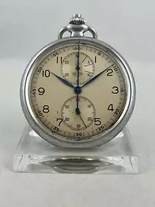 Orologio da tasca di lusso Heuer carica manuale cronografo Valjoux 61, funzionante - Foto 1 di 6