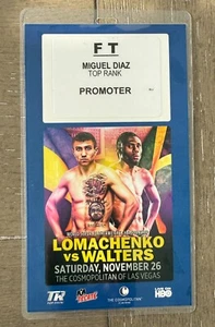 2016 Vasiliy Lomachenko Vs. Walters Fight Credential 👊 Miguel Diaz Collection - Picture 1 of 4