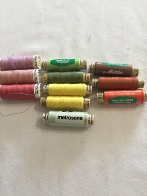 12 Spools Lot Mettler Metrosene Silky Finish Quilting Thread Various Colors - Image 1 of 4