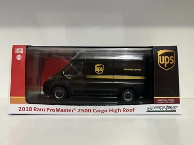 UPS FURGONE 1/43 2018 Ram ProMaster 2500 Cargo MODELLINO 86156 Greenlight NEW - Immagine 1 di 4