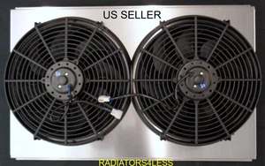 ALUMINUM RADIATOR FAN SHROUD W/ 14" FANS FITS KKS1517 94 95 96 CHEVY IMPALA - Bild 1 von 3