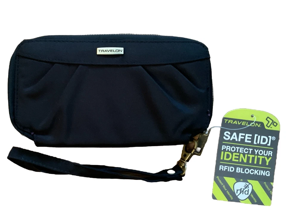 NOS Travelon Ladies Womens Pink RFID Blocking Zip Around Clutch Wallet 2015