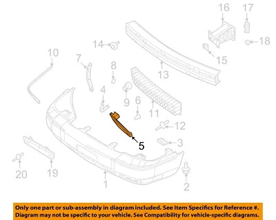 Componentes de para-choque dianteiro Ford OEM 07-11 Grand Marquis - capa 6W3Z17E810AA - Imagem 1 de 2