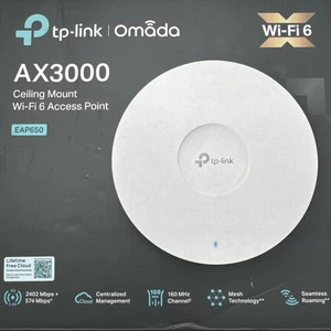 TP-Link Omada | EAP650 AX3000 | Ultra-Slim Wireless Access Point | WiFi 6 - Picture 1 of 8