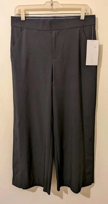 Athleta Tribeca Crop Pants Wide Leg Womens Size 6 Black Side Snap Comfort Light - Image 1 of 4