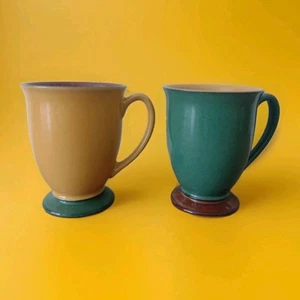 Juego de 2 tazas Denby Spice con patas naranja, verde marrón y verde, marrón naranja fresco - Imagen 1 de 8