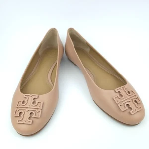 Tory Burch Melinda Womens 5 M Nude Powder Coated Leather Ballet Flats EUC - Picture 1 of 10