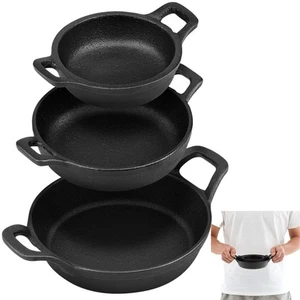 3 Size Mini Cast Iron Skillets with Handle Small Cast Iron Skillet Pan Set, 4... - Picture 1 of 6