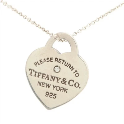 Tiffany & Co. Heart Tag Pendant 925 Silver w/ Diamond 18 in. ($500) - Image 1 of 4