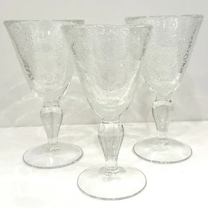 Juego de 3 copas de vidrio burbuja vidrio arte vidrio grueso y pesado - Imagen 1 de 3