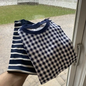Old Navy Kid Pajamas 4 Piece Set Unisex Boys Short Size XL (12) Navy Blue White - Picture 1 of 12