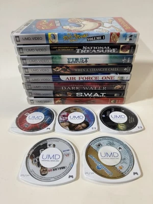 Lot of 10 Sony PSP UMD Movies +3 Games Foto 1 de 3