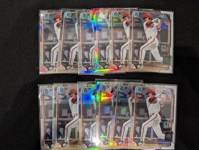 Dansby Swanson  2015 Bowman Chrome Refractor Lot x12 #1 Arizona Diamondbacks - Image 1 of 2