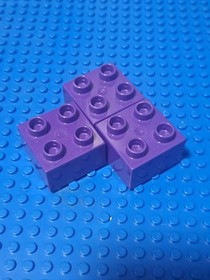 3 LEGO 3437 Dark Purple Duplo, Brick 2 x 2 (3x) Lot Princess Castle Etc