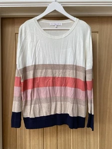 Ladies Next Stripe Thin Knit Jumper Size 16 NEW - Picture 1 of 3