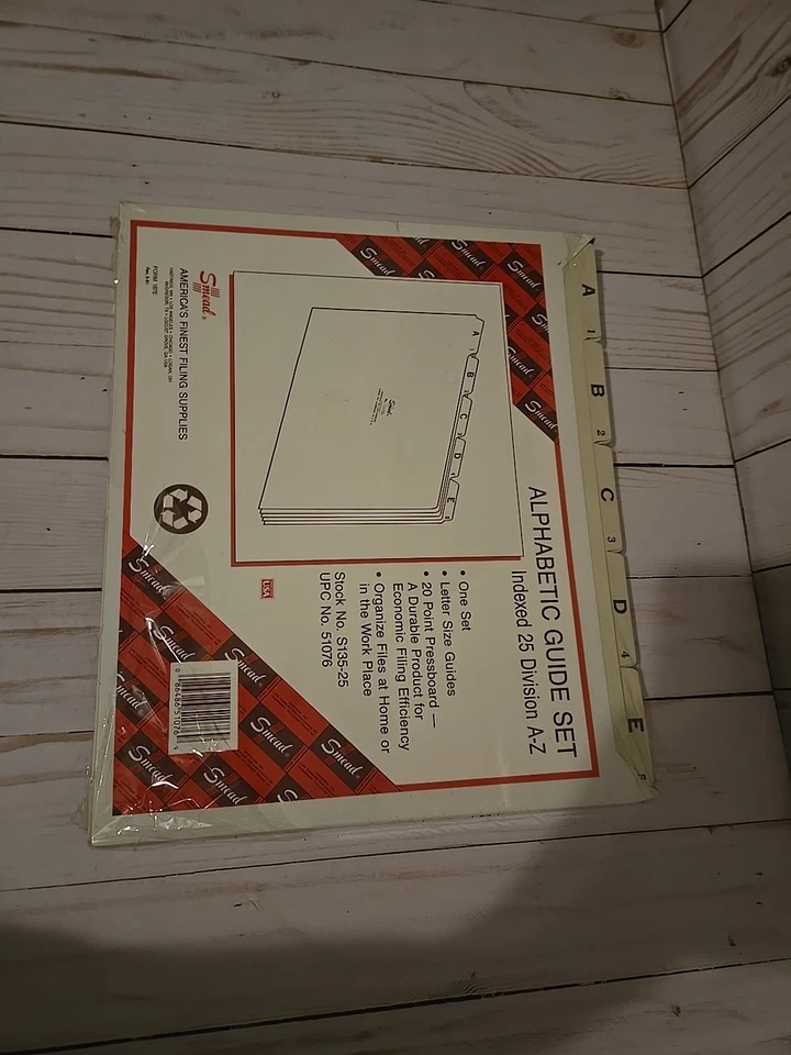 Smead Alphabetic Guide Set Indexed 25 Dividers A-Z Letter Size S135-25 - Image 1 of 1