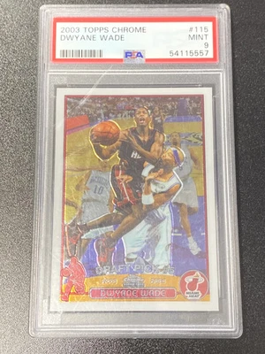 2003 Topps Chrome Dwyane Wade Rookie RC #115 PSA 9 - Image 1 of 2