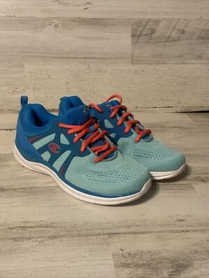 Champion PowerFlex Mujer Talla 4 Entrenamiento Correr Tenis Zapatos con Cordones Rosa Verde Azulado Foto 1 de 4