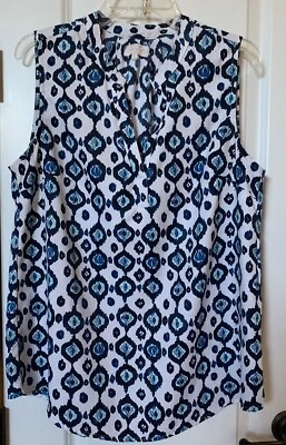 Blusa Top Mudpie Para Mujer Grande Estampado Diamante Cuello Dividido Sin Mangas Foto 1 de 4