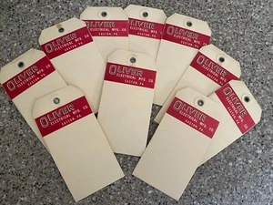 10 Tarjetas Colgantes Vintage PAPEL ANTIGUO EFÍMERAS OLIVER Eléctricas MFG.,CO Easton PA - Imagen 1 de 11