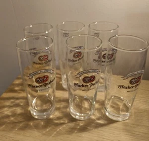 6 Bicchieri Birra Hacker Pschorr Munchen nuovi con confezione O2 L - Foto 1 di 11