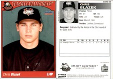 Chris Blazek 2005 Choice Tri-City ValleyCats #38 Card *AutographDen*