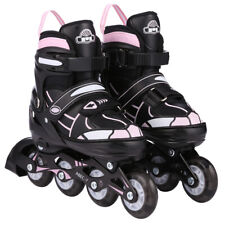 Kinder Inliner Skate Rollschuhe Größe Verstellbar 31-42 mit Blinkenden Räder DHL
