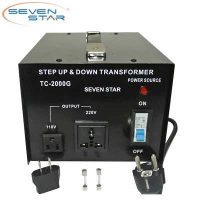 SevenStar TC-2000W Watt 110V-220 Volt Up/Down Transformer Heavy-Duty Converter - Image 1 of 2