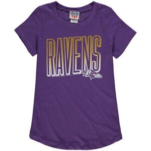 Junk Food NFL Youth Girls Baltimore Ravens Football Shirt New S, M, L