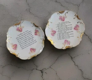 Decorative Kitchen Plates With Prayer/ Commandments. 18 K GOLD TRIM - Picture 1 of 4