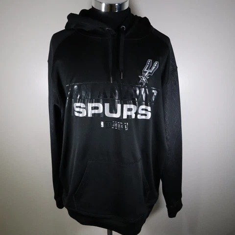 NBA Exclusive Men's Black San Antonio Spurs Long Sleeve Hoodie Sweatshirt Sz 2XL Cover