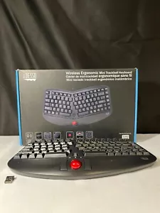 Adesso WKB-3150UB Black Split Wireless Ergonomic Mini Trackball Keyboard - Picture 1 of 12