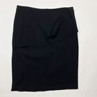 CABI Black Knit Pleated Overlay Pencil Skirt - Size 10