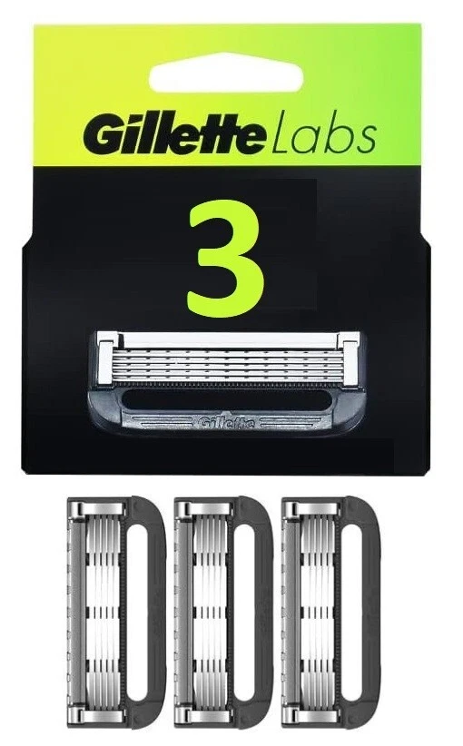 ⭐️✅GILLETTE LABS RAZOR BLADES PACK OF 3 BRAND BRAND NEW GENUINE ORIGINAL✅️⭐
