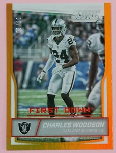 RARE! 2016 SCORE #236 CHARLES WOODSON #/10 FIRST DOWN OAKLAND RAIDERS - Picture 1 of 2