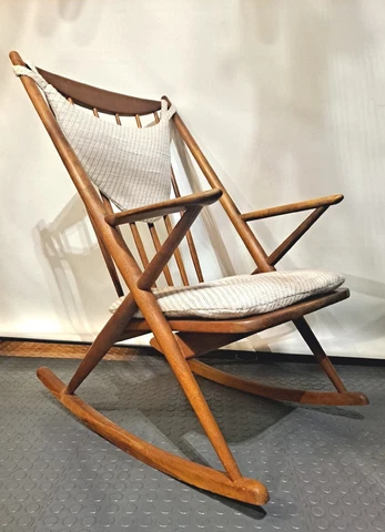 Danish Mid Century Modern Teak Rocking Chair Reenskaug for Bramin. model 182 Cover