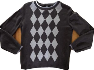 BOYS DRIVING FORCE ARGYLE PULLOVER SWEATER HOLIDAY PARTY XMAS GRAY SZ 6 SMALL - Picture 1 of 9
