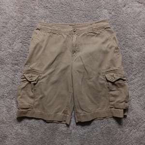 VTG Polo Ralph Lauren Boys Cargo Shorts Size 18 Khaki Cotton Canvas - Picture 1 of 13