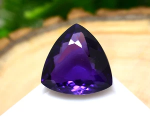 AA+ Quality 13 Ct Faceted Trillion Cut Brazilian Purple Amethyst Loose Gemstone - Picture 1 of 9